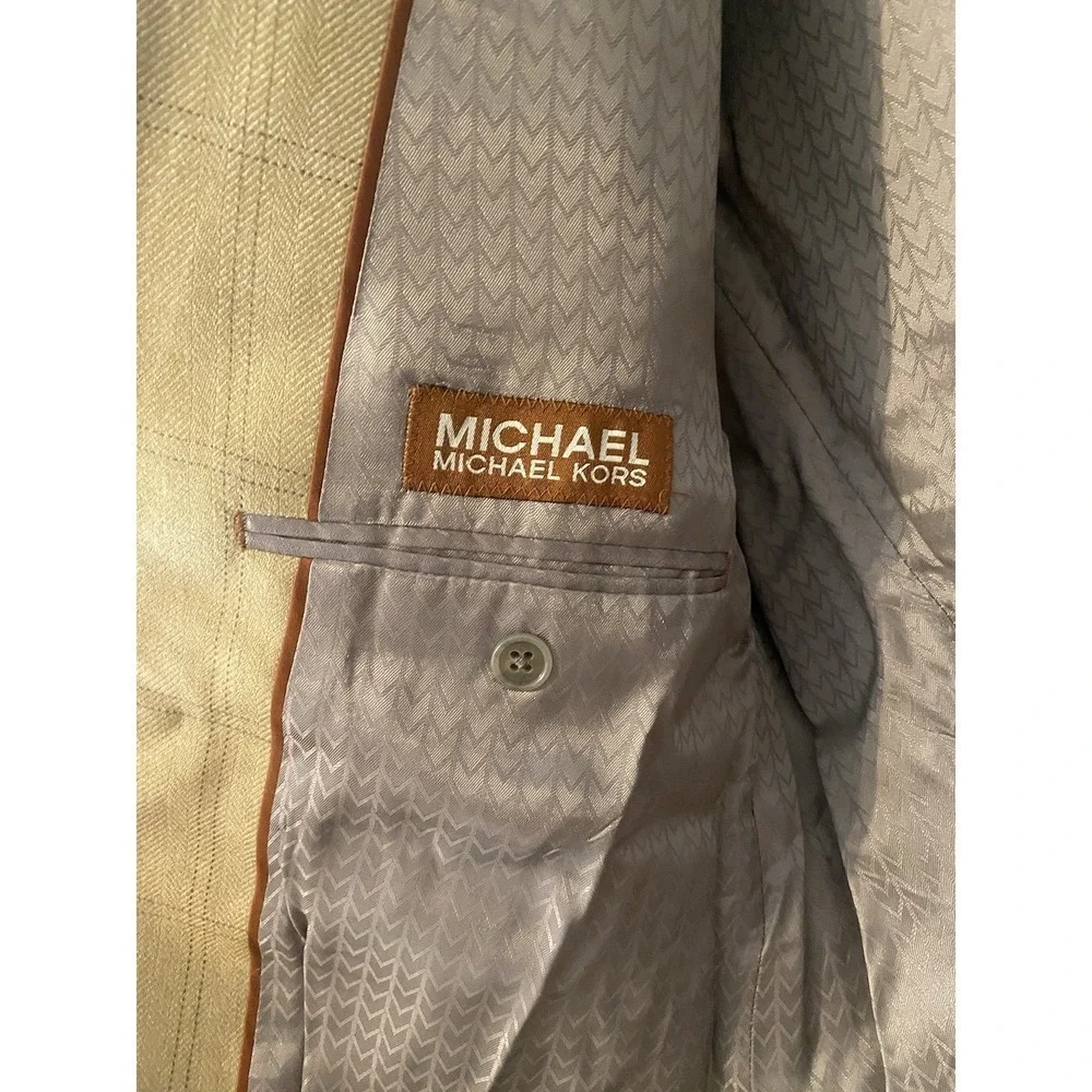 Michael Kors Mens Wool Cashmere Luxury Classic Fit Sport Coat Brown 42R